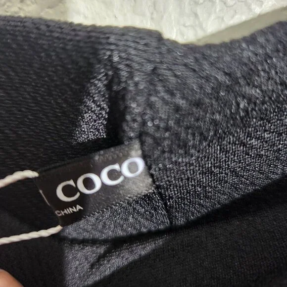 Urban Coco Pleated Flared Skater Skirt Medium Black - Picture 2 of 11